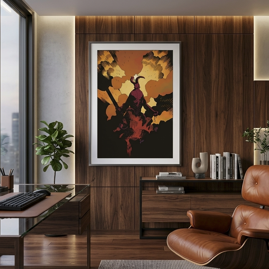 affiche hellboy dans salon