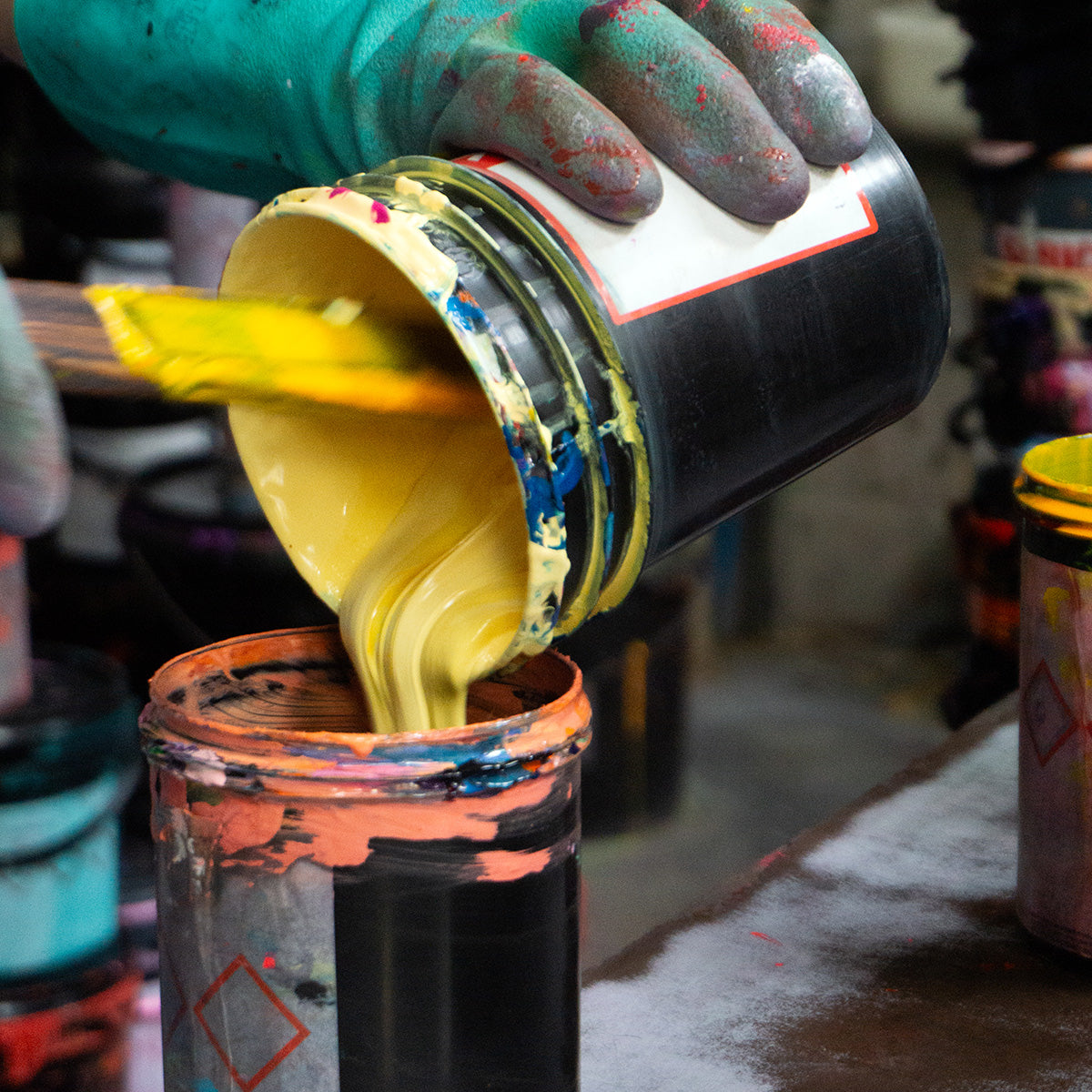 pot encre atelier de serigraphie