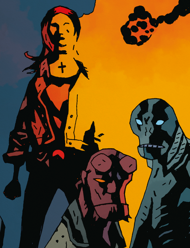 detail affiche Liz Sherman et hellboy