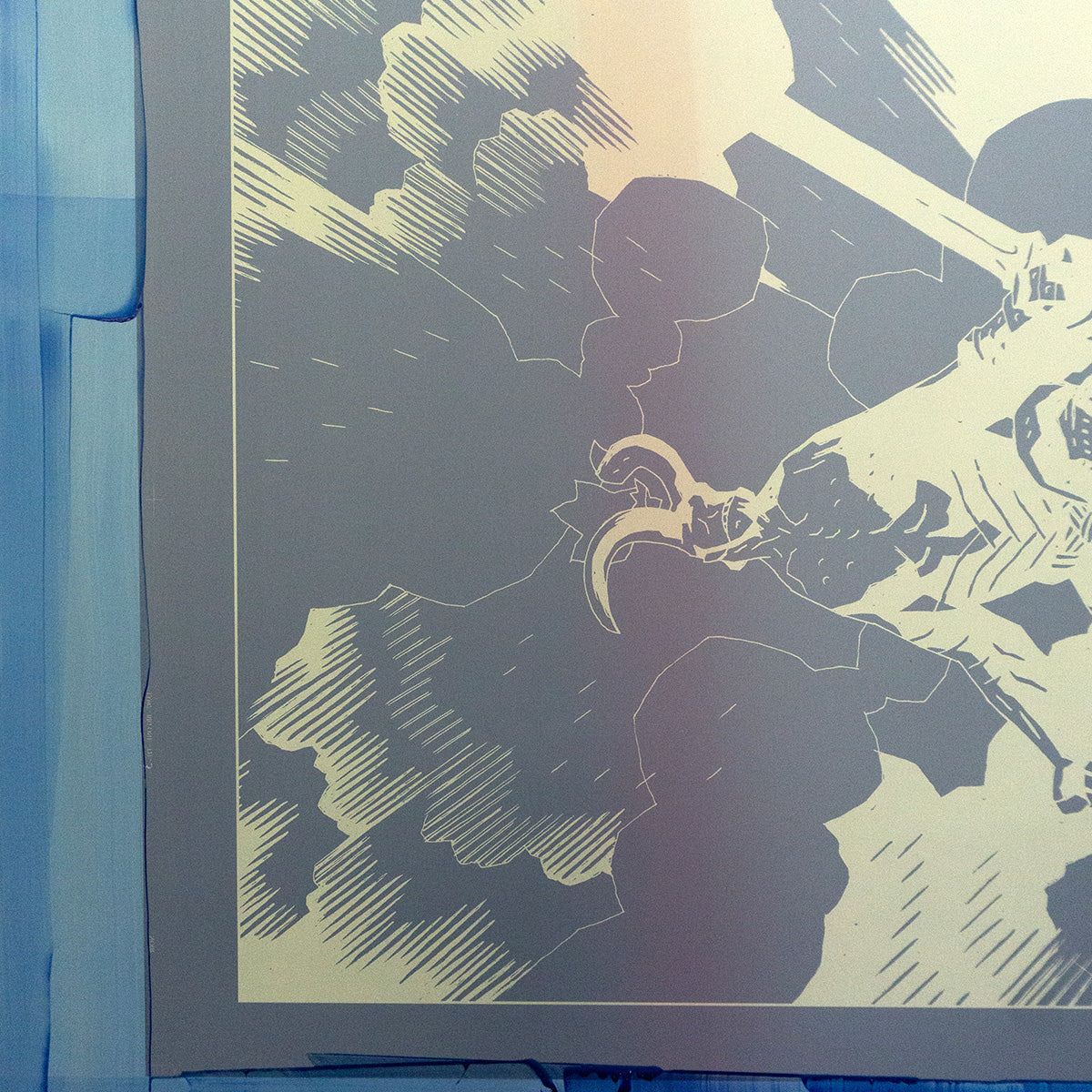 ecran de serigraphie affiche hellboy
