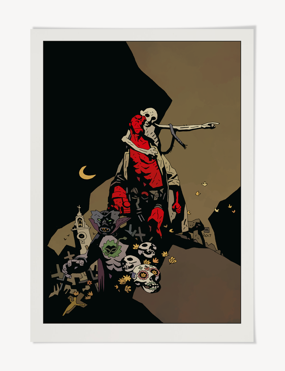 hellboy et la mort affiche couleur serigraphie 3